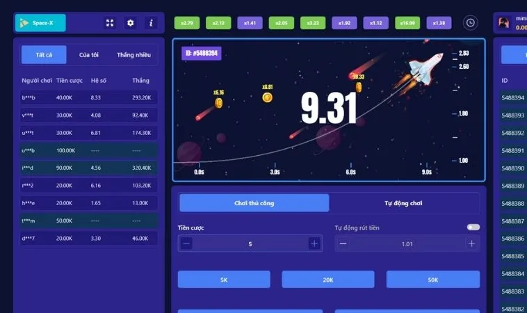 Giao diện chơi game nhanh ZetX Tại Alo88