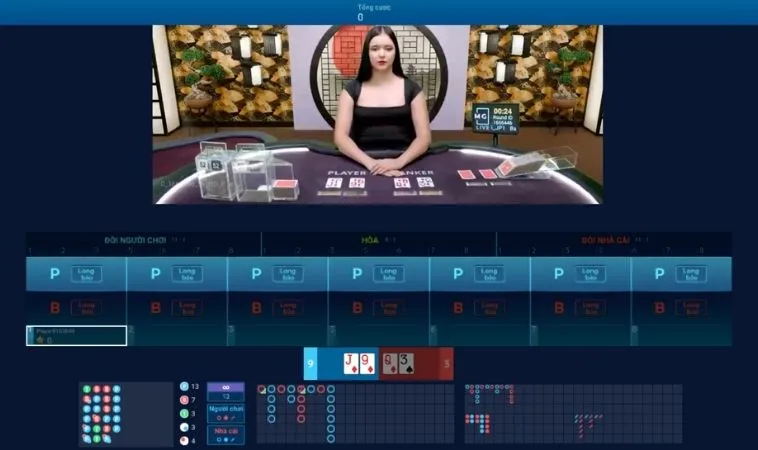 Giao diện chơi casino online ALO88 cùng dealer người thật xinh đẹp